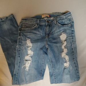 Light wash, skinny rip jeans, size 11